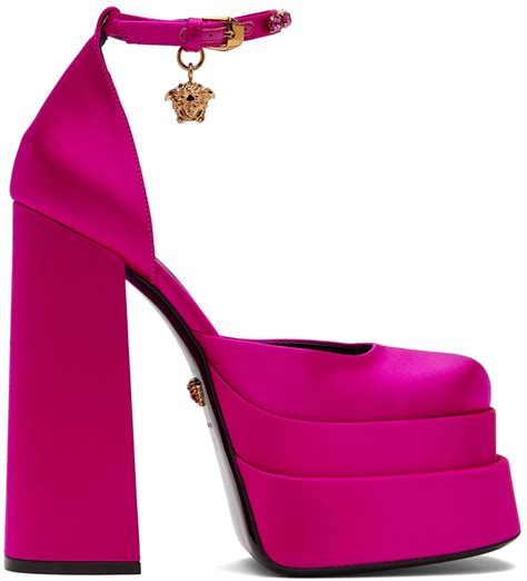 versace pink heel|Versace platform heels price.